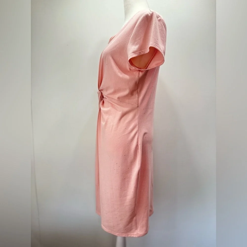 Juicy Couture Pale Pink Glitter Sparkle Knot Front Sheath Dress Size Medium